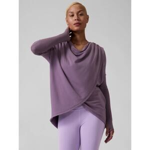 ATHLETA Plus Purple Dark Sky Violet Purana Wrap Hoodie Sweatshirt 3X